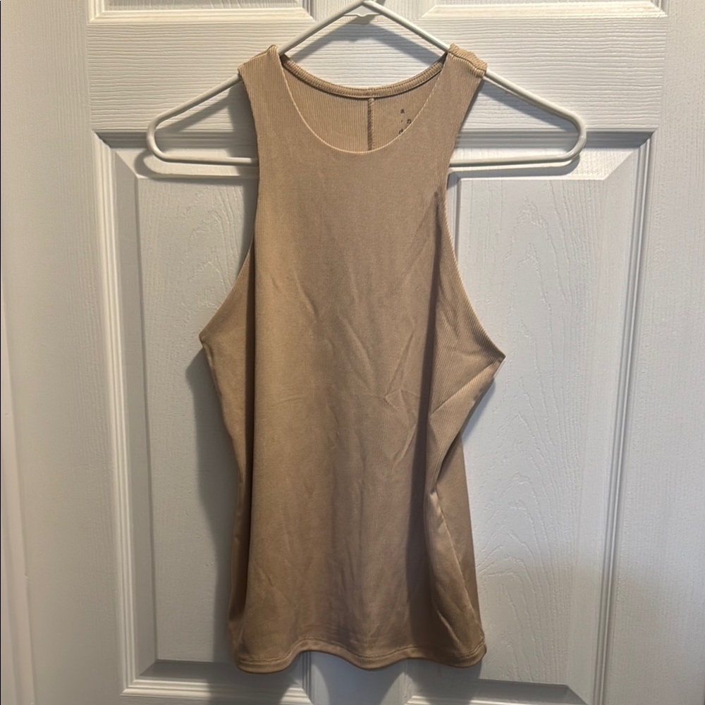 A New Day Tan Tank Top with High Neckline